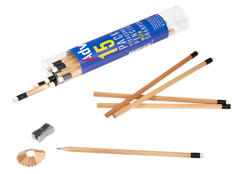 Advent ADVAPTUB15 Hexagonal HB Pencils & Sharpener (Tub 15)