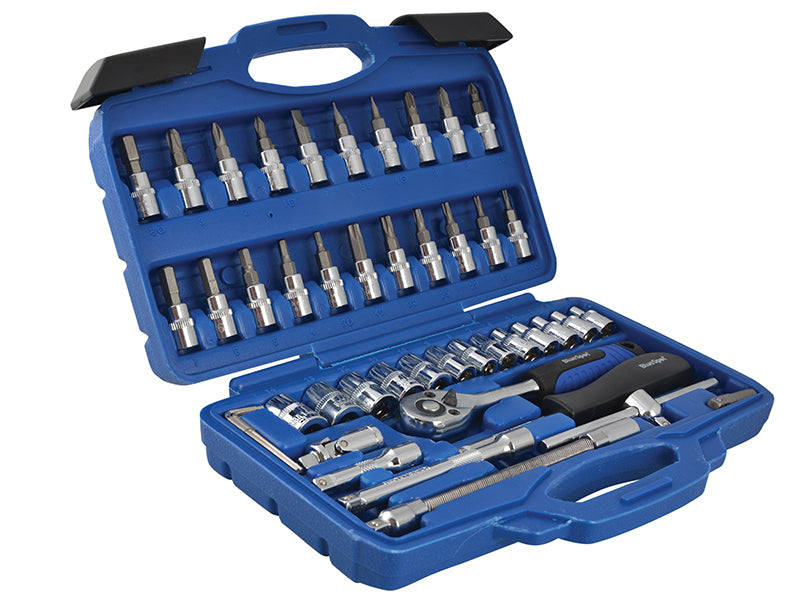 BlueSpot Tools B/S01530 1/4in Square Drive Socket & Bit Set, 46 Piece