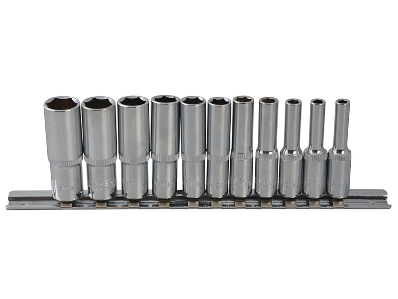 BlueSpot Tools B/S01540 1/4in Drive Deep Socket Set, 11 Piece
