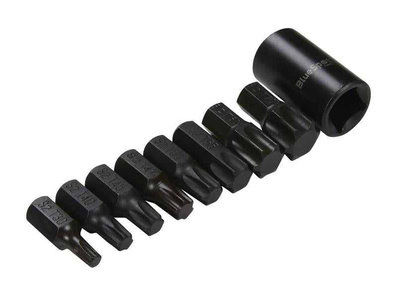 BlueSpot Tools B/S1498 1/2in Impact TORX Bit Set, 9 Piece