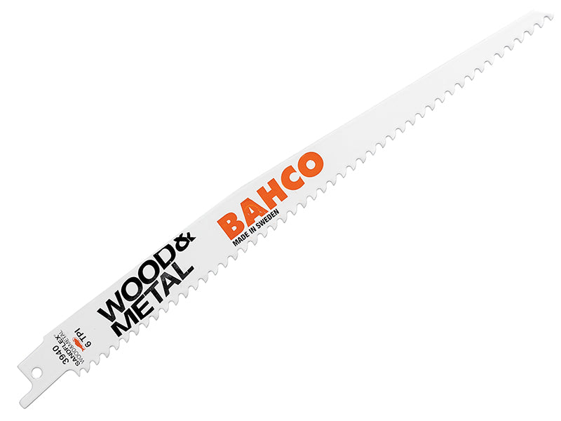 Bahco BAH39402286W Wood & Metal Bi-Metal Reciprocating Blade 228mm 6 TPI (Pack 5)