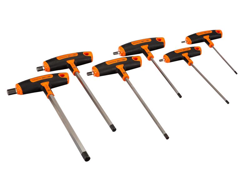 Bahco BAH903T1 903T-1 T-Handle Hex Screwdriver Set, 6 Piece