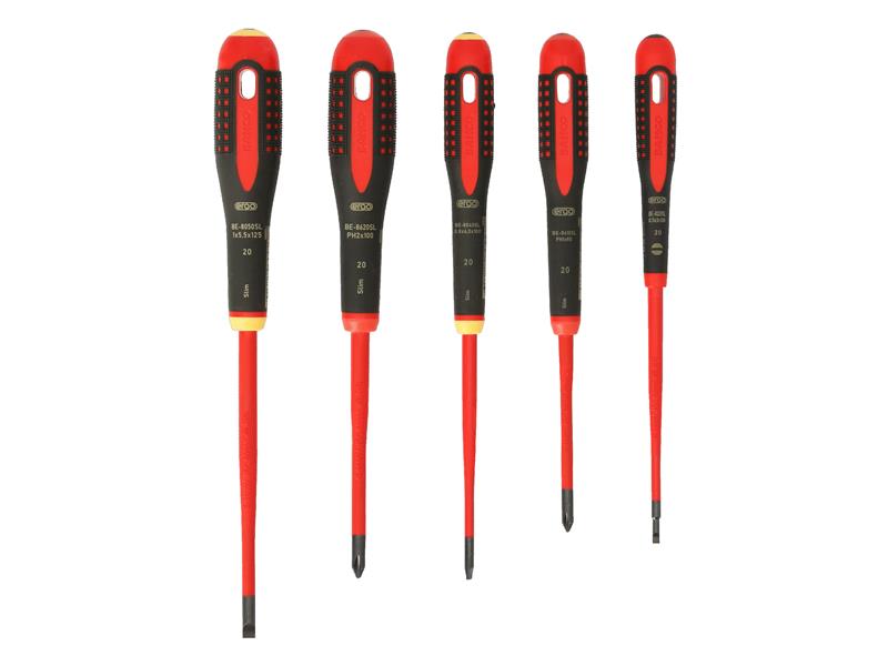 Bahco BAH9881SL BE-9881SL ERGO™ Slim VDE Insulated Screwdriver Set, 5 Piece