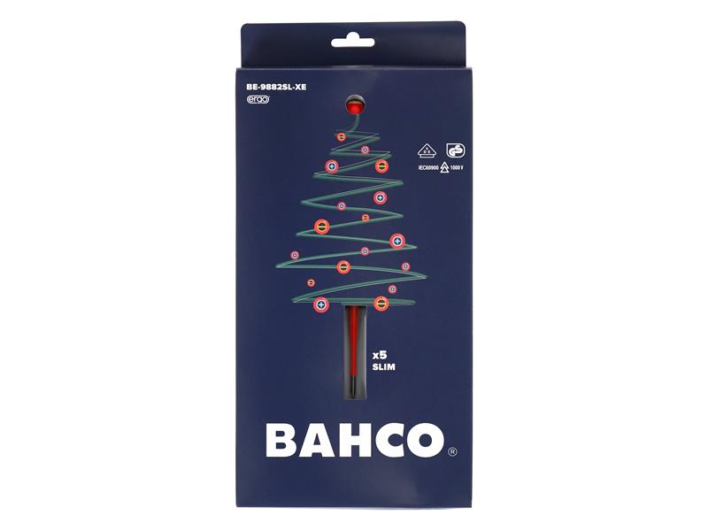 Bahco BAH9882SLXE XMAS BE-9882SL ERGO™ Slim VDE Insulated Screwdriver Set, 5 Piece