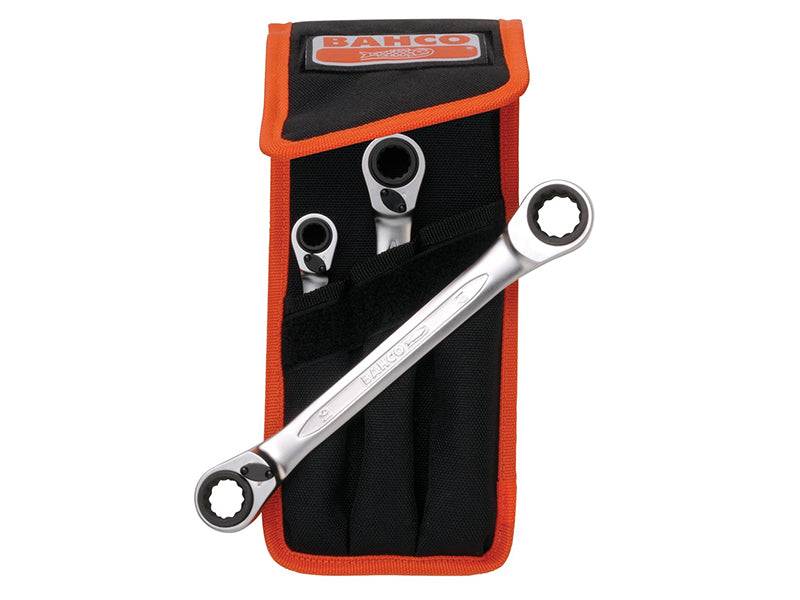 Bahco BAHS4RM3T S4RM Series Reversible Ratchet Spanner Set