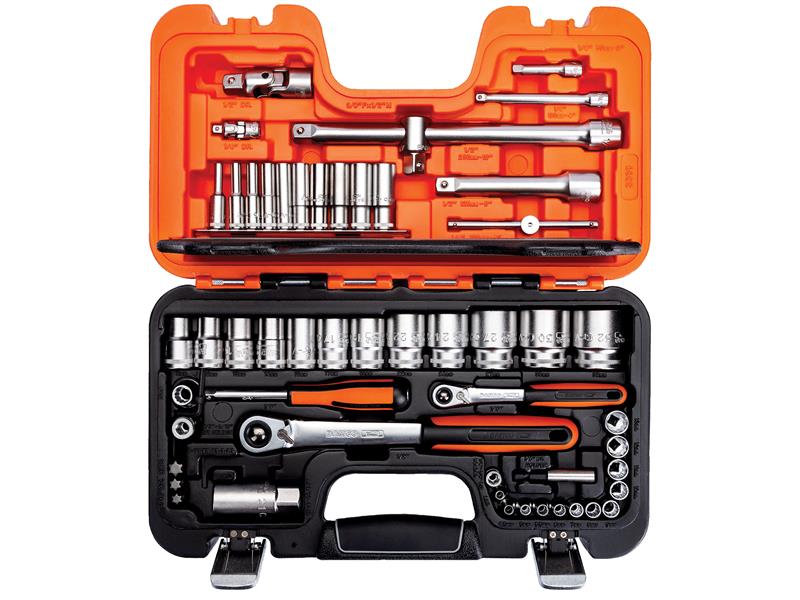 Bahco BAHS560 S560 1/4 & 1/2in Drive Socket Set, 56 Piece