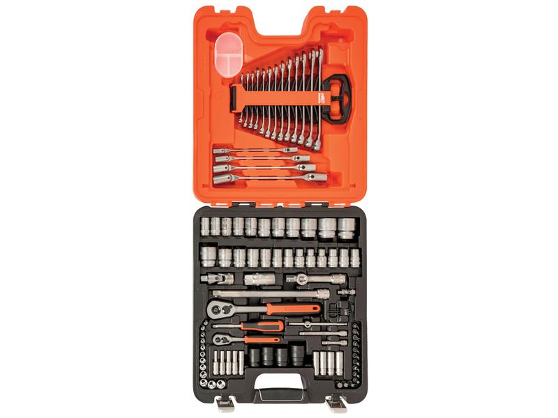 Bahco BAHS877 S87+7 1/4 & 1/2in Drive Socket & Spanner Set, 94 Piece