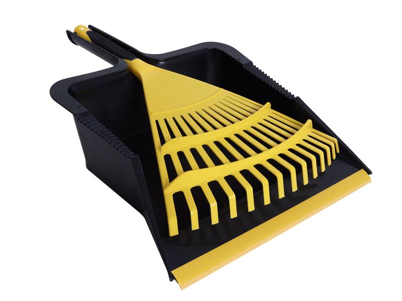 Heavy-duty Dustpan and Large Hand Rake Set