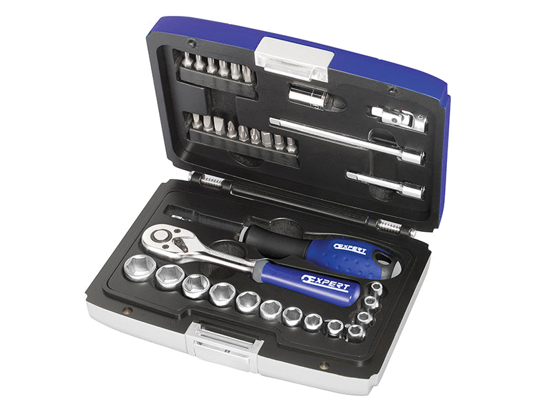 Expert BRIE194672B 1/4in Drive Socket & Accessory Set, 34 Piece