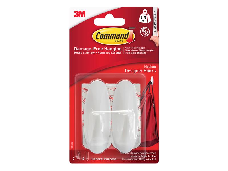 Command™ COM17082 White Designer Hooks