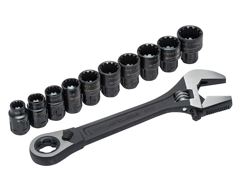 Crescent® CRECPTAW8 X6™ Pass-Thru™ Adjustable Wrench Set, 11 Piece