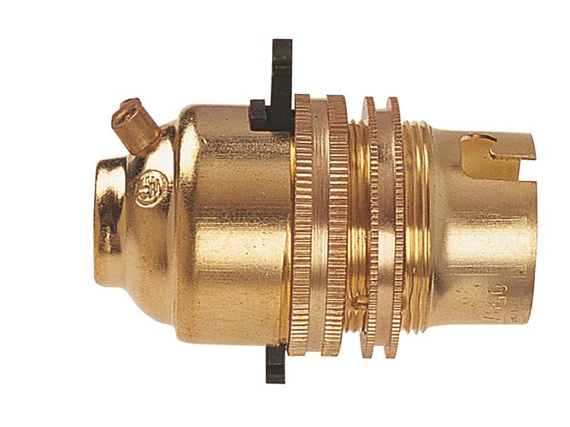 Dencon DCN101NB BC Brass 1/2in Switched Lamp Holder