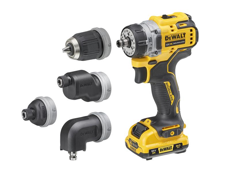 DEWALT DEWDCD703L2T DCD703L2T XR BL Multi-head Drill Driver 12V 2 x 3.0Ah Li-ion