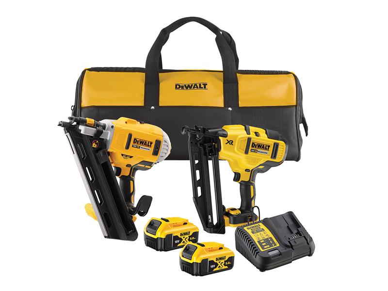 DEWALT DEWDCK2046P2 DCK2046P2 Twin Nailer Kit 18V 2 x 5.0Ah Li-ion