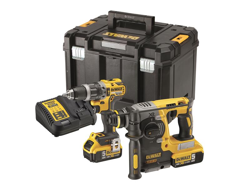 DEWALT DEWDCK207P2T DCK207P2T XR Brushless Twin Pack 18V 2 x 5.0Ah Li-ion