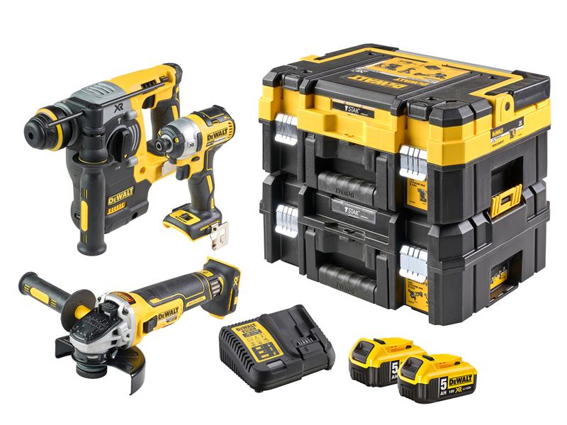DEWALT DEWDCK305P2T DCK305P2T XR Brushless Triple Kit 18V 2 x 5.0Ah Li-ion