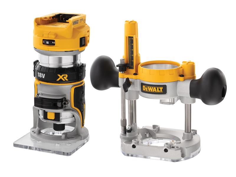 DEWALT DEWDCW604NT DCW604NT XR 1/4in Twin Base Router 18V Bare Unit