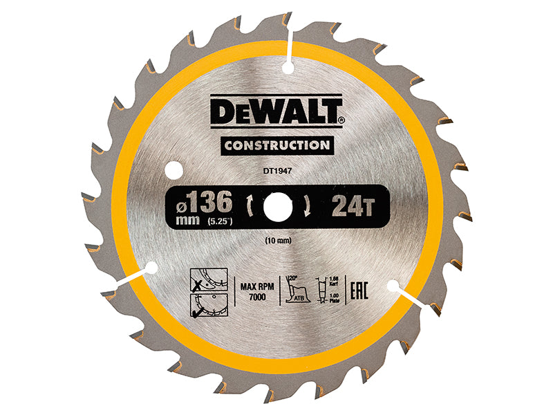 DEWALT DEWDT1946QZ Cordless Construction Trim Saw Blade