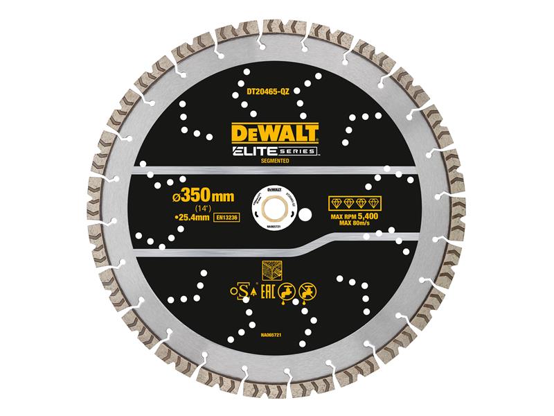 DEWALT DEWDT20465QZ ELITE SERIES™ Rebar Concrete Diamond Wheel 350 x 25.4mm
