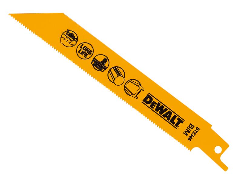 DEWALT DEWDT2346QZ Bi-Metal Reciprocating Blade for Metal Cordless 152mm x 18 TPI (Pack 5)