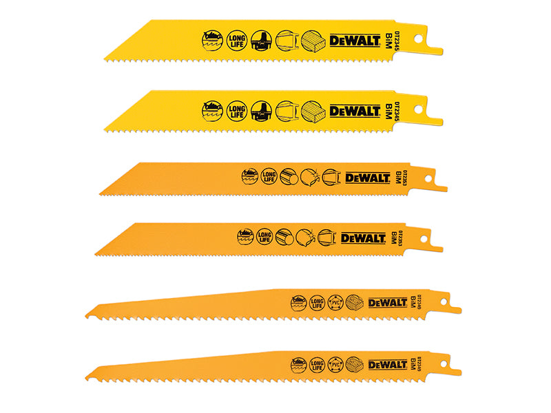DEWALT DEWDT2444QZ DT2444 Reciprocating Saw Blade Set, 6 Piece
