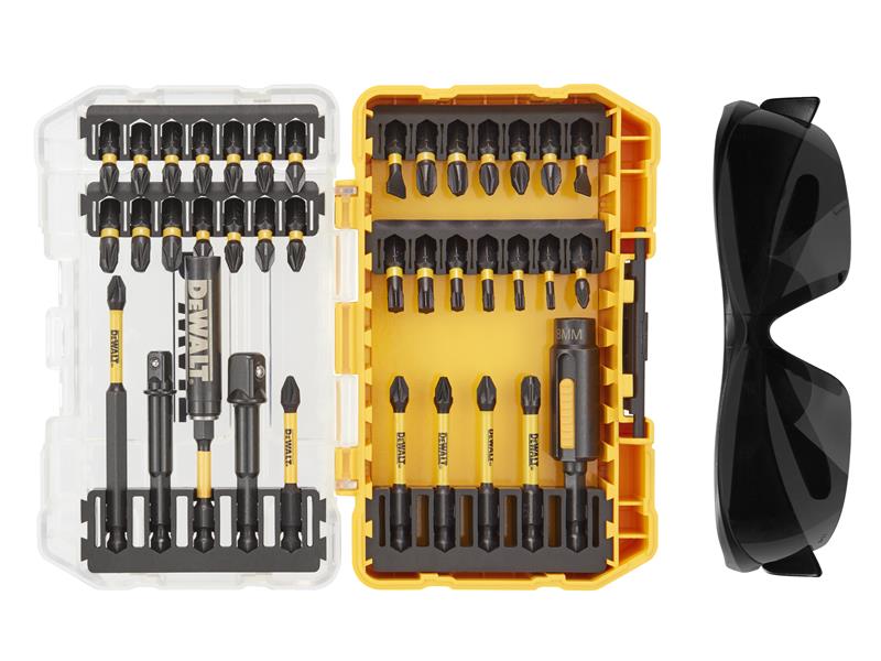 DEWALT DEWDT70740TQ DT70740T FlexTorq Bit Set, 38 Piece + Safety Glasses