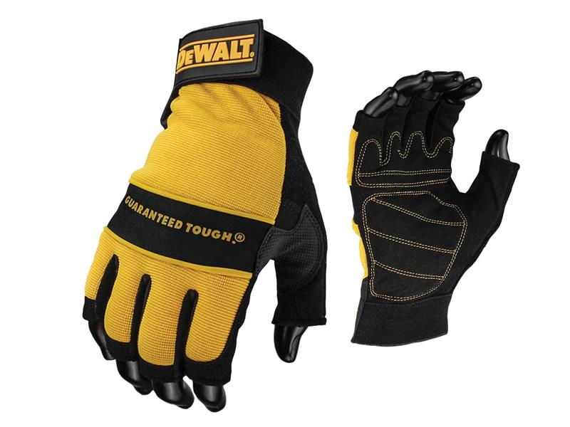 DEWALT DEWPERFORM4 Fingerless Synthetic Padded Leather Palm Gloves - Large