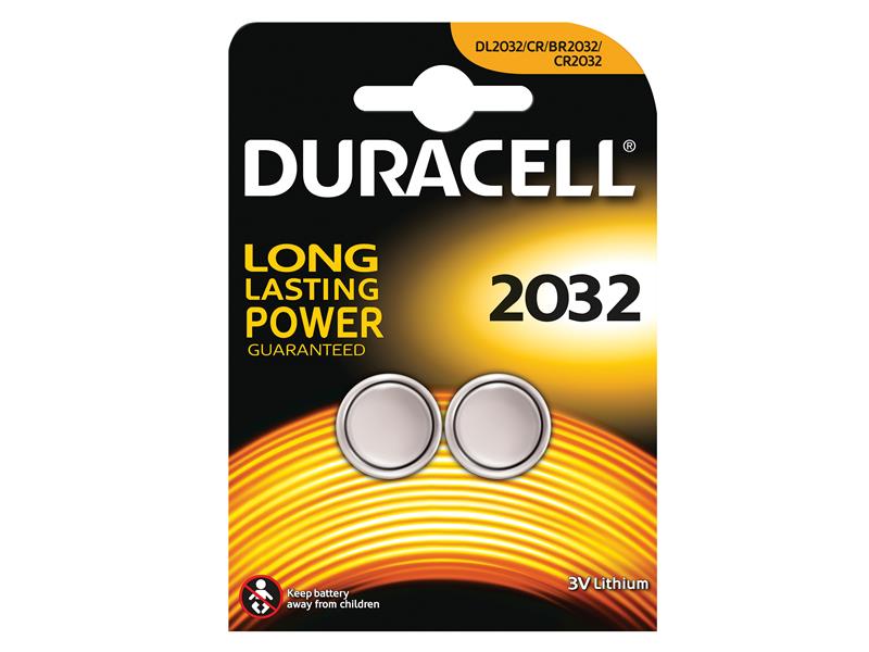 Duracell DURCR2032 CR2032 Coin Lithium Battery (Pack 2)