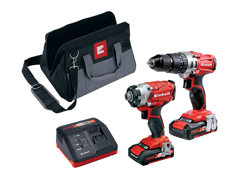 Einhell EINPXTWIN2 Power X-Change Combi & Impact Driver Twin Pack 18V 2 x 2.0Ah Li-ion
