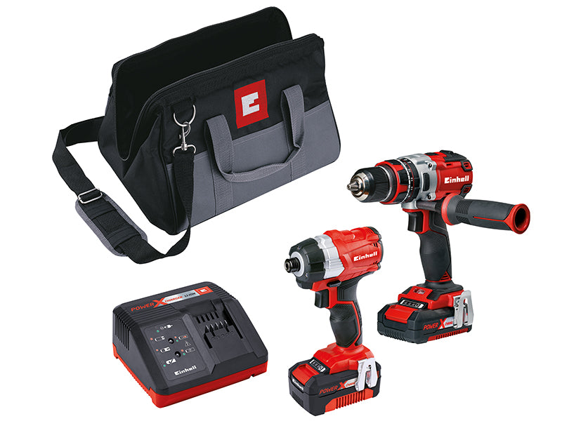 Einhell EINPXTWINBL Power X-Change Brushless Twin Pack 18V 1 x 2.0Ah & 1 x 4.0Ah Li-ion