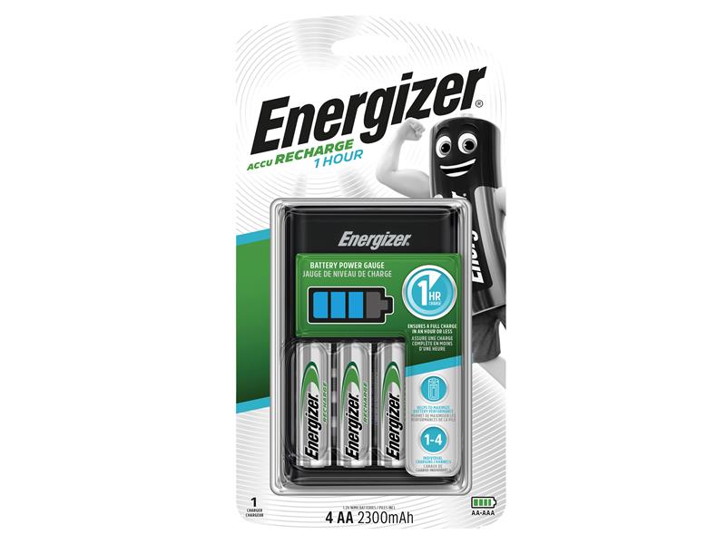 Energizer® ENG1HOUR 1 Hour Charger plus 4 x AA 2300 mAh Batteries