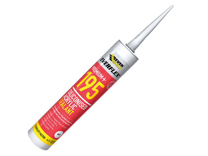 Everbuild Sika EVB195WE Everflex® 195 Siliconised Acrylic White 300ml