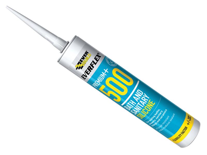 Everbuild Sika EVB500CL 500 Bath & Sanitary Silicone Sealant