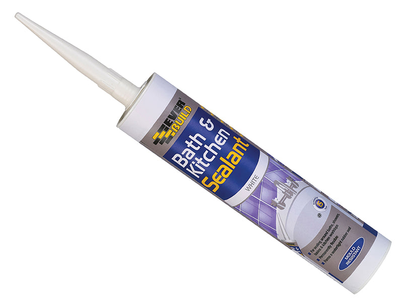 Everbuild Sika EVBBATHWH Bath & Kitchen Sealant White 290ml