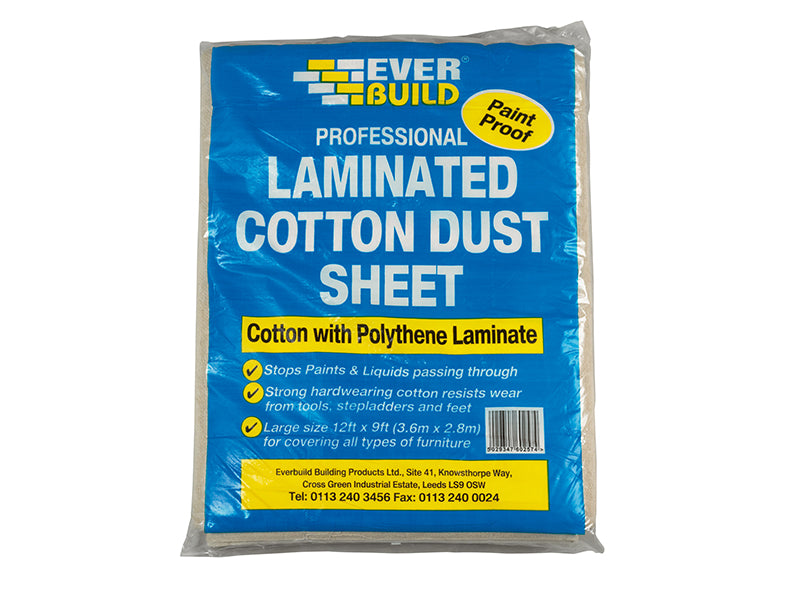 Everbuild Sika EVBLAMDUST Laminated Cotton Dust Sheet 3.6 x 2.7m