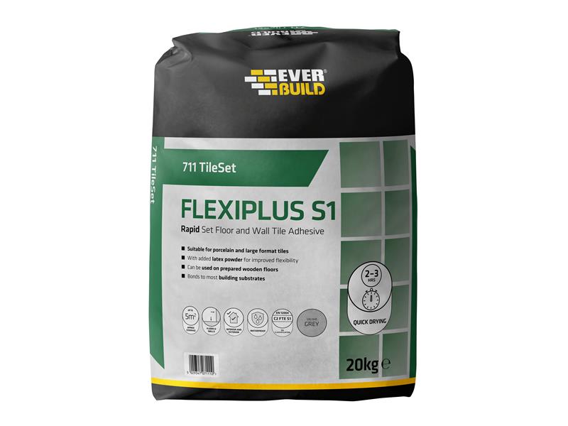 Everbuild Sika EVBRSPLUS10 711 TileSet Flexiplus Tile Adhesive