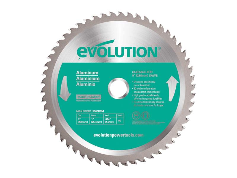 Evolution EVLA255TC80M Aluminium Cutting Mitre Saw Blade