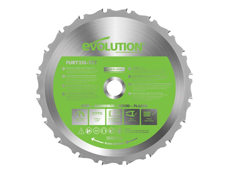 Evolution EVLF185MULTI FURY® Multipurpose TCT Circular Saw Blade
