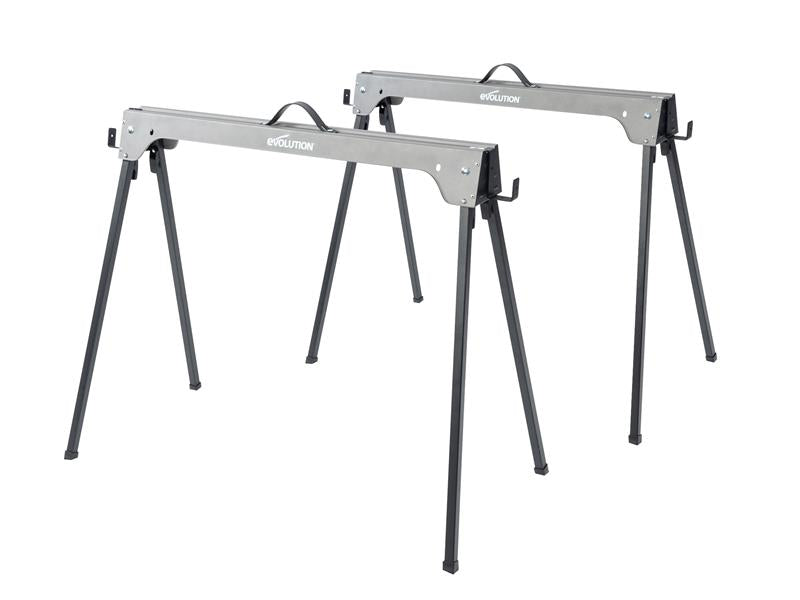 Evolution EVLTRESTLES Metal Folding Sawhorse Stand (Twin Pack)