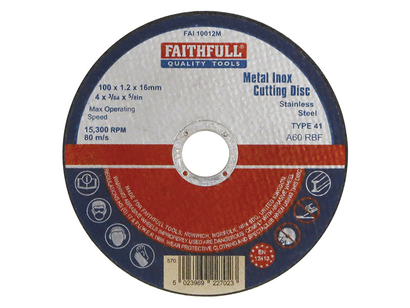 Faithfull FAI10012M Metal Cut Off Disc
