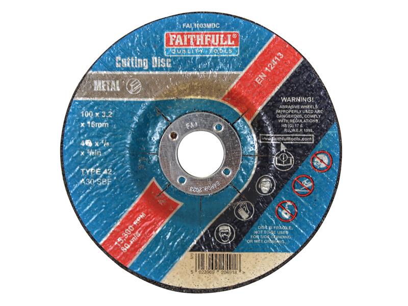 Faithfull FAI1003MDC Depressed Centre Metal Cut Off Disc