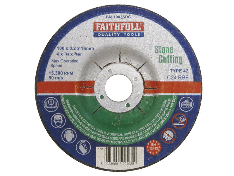 Faithfull FAI1003SDC Depressed Centre Stone Cutting Disc
