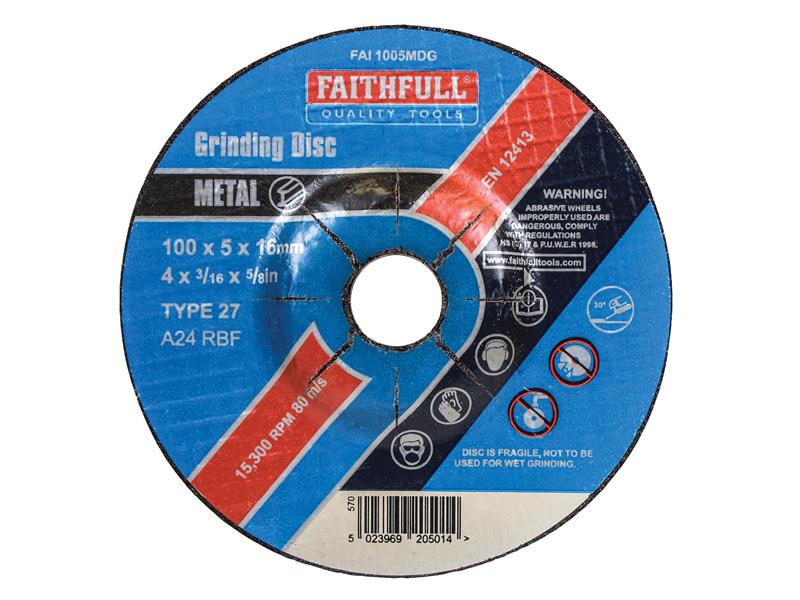 Faithfull FAI1005MDG Depressed Centre Metal Grinding Disc
