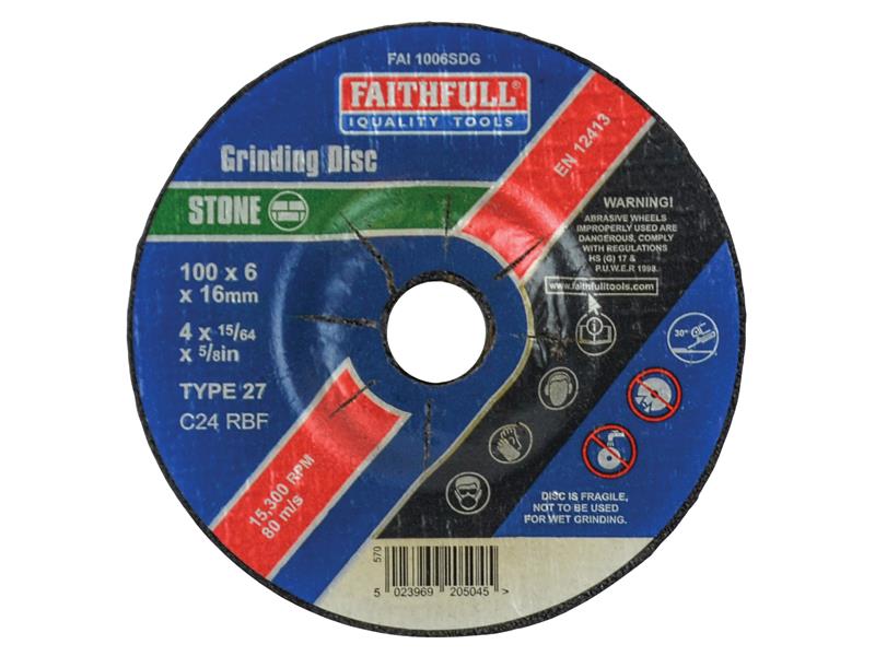 Faithfull FAI1006SDG Depressed Centre Stone Grinding Disc