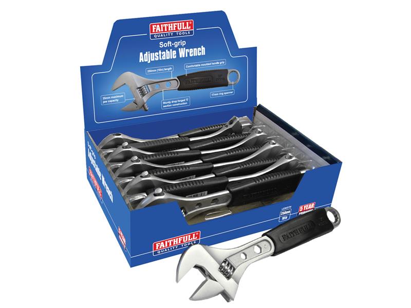 Faithfull FAIAS250CDIS Contract Adjustable Spanner 250mm Display (10)