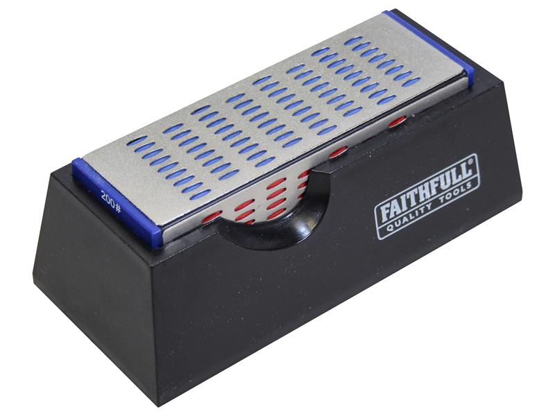 Faithfull FAIDWQUAD Diamond Sharpening Stone 4 Sided 150 x 50 x 50mm