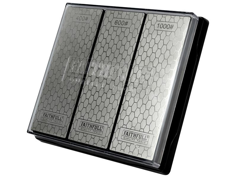 Faithfull FAIDWTRIPLE Diamond Whetstone Kit, 3 Piece