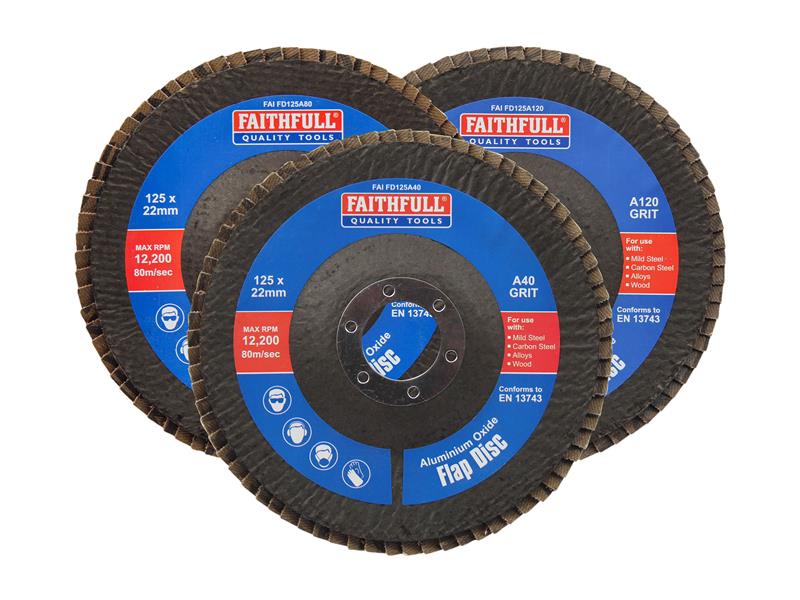 Faithfull FAIFD115A40 Aluminium Oxide Flap Discs