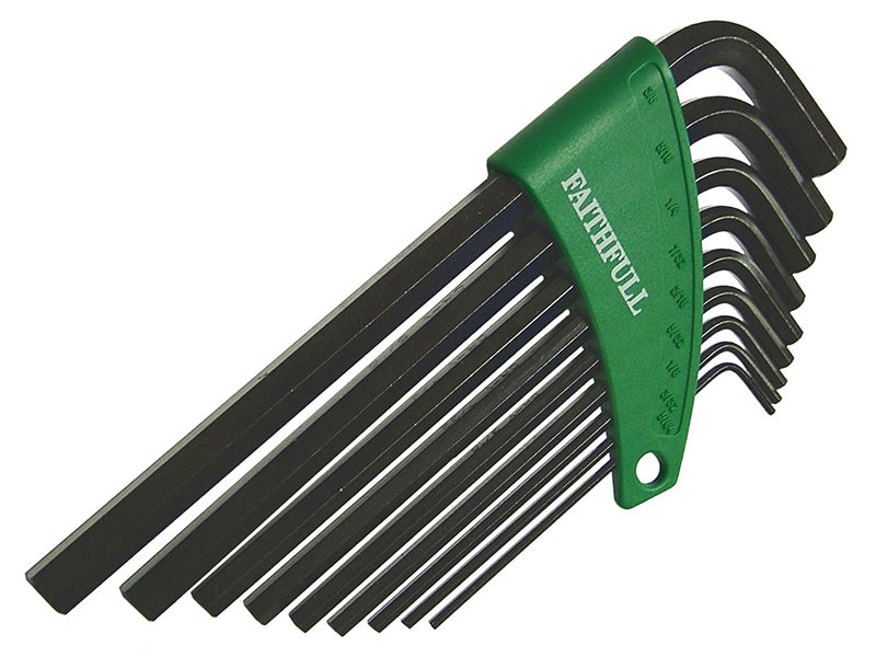 Faithfull FAIHKS9AFL Imperial Long Arm Hexagon Key Set, 9 Piece