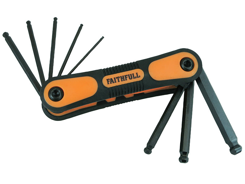 Faithfull FAIHKSF8MB Metric Folding Ball End Hexagon Key Set, 8 Piece